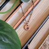 Hand-Stamped Birth Flower Charm Necklace