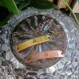 Hand-stamped Birth Flower Bar Bracelet {Single}