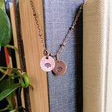 Hand-Stamped Birth Flower Charm Necklace