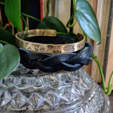 Hand-stamped Birth Flower Cuff Bracelet {Patterned}
