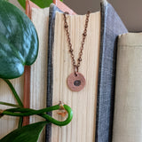 Hand-Stamped Birth Flower Charm Necklace