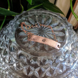 Hand-stamped Birth Flower Bar Bracelet {Single}