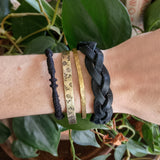 Hand-stamped Birth Flower Bar Bracelet {Patterned}