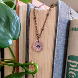 Hand-Stamped Birth Flower Charm Necklace