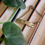 Hand-stamped Birth Flower Bar Bracelet {Patterned}