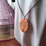 Lavender Oval Pendant Necklace