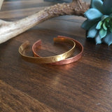 Set of Hammered Metal Cuff Bracelet {Set}