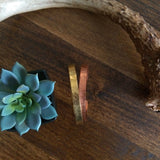 Set of Hammered Metal Cuff Bracelet {Set}