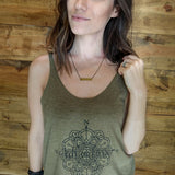 Horizontal Brass Bar Layering Necklace