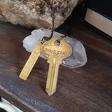 Handstamped Upcycled Key Necklace - MOON CHILD