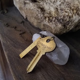 Handstamped Upcycled Key Necklace - MOON CHILD