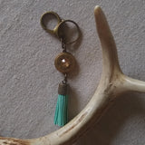 Shotgun Shell Tassel Keychain - TOPAZ+TURQUOISE