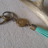 Shotgun Shell Tassel Keychain - TOPAZ+TURQUOISE