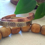 Hand-stamped Patterned Cuff Bracelet {You are my Sunshine}