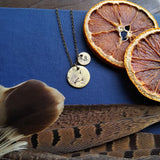 Constellation+Zodiac Disc Pendant Necklace {Brass}