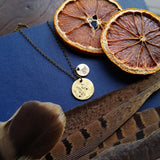 Constellation+Zodiac Disc Pendant Necklace {Brass}