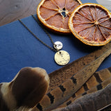 Constellation+Zodiac Disc Pendant Necklace {Brass}