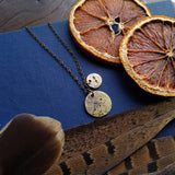 Constellation+Zodiac Disc Pendant Necklace {Brass}