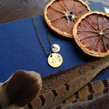 Constellation+Zodiac Disc Pendant Necklace {Brass}