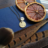 Constellation+Zodiac Disc Pendant Necklace {Brass}