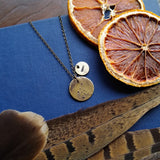 Constellation+Zodiac Disc Pendant Necklace {Brass}