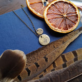 Constellation+Zodiac Disc Pendant Necklace {Brass}