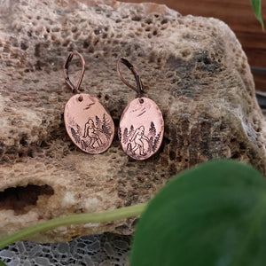 Bigfoot Woodland Oval Drop Earrings