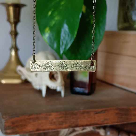 Mystic Moth Bar Necklace