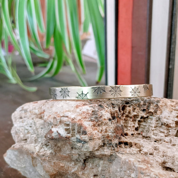 Hand-Stamped Cuff Bracelet {Spiderweb}