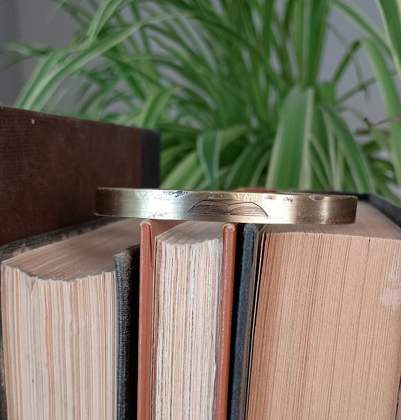 Hand-Stamped Cuff Bracelet {Open Book}
