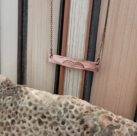 Open Book Bar Necklace