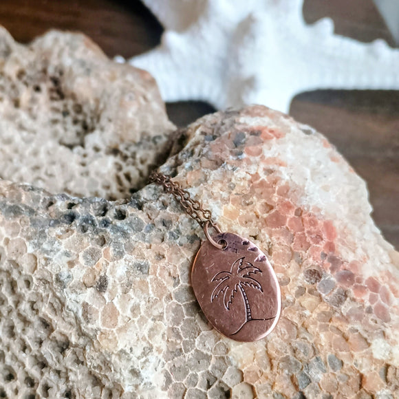 Palm Tree Pendant Necklace