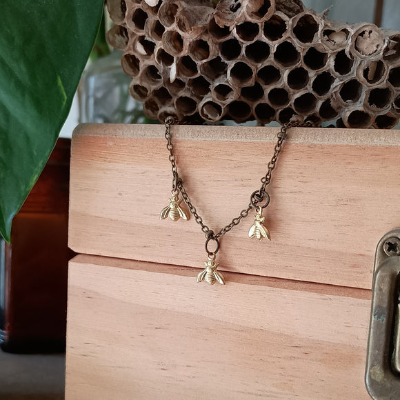 Little Bitty Bees Charm Necklace