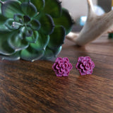 Succulent Stud Earrings - Dusty Plum