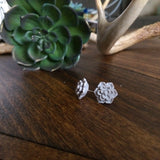 Succulent Stud Earrings - Gray