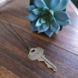 Handstamped Upcycled Key Necklace - LOVED