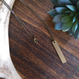 Vertical Brass Bar Layering Necklace