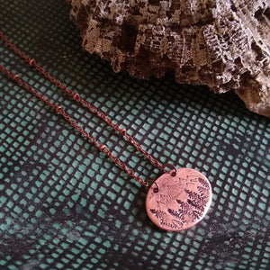 Mountain Range + Forest Oval Necklace