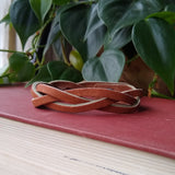 Braided Leather Bracelets - {Red Clay + Mint}