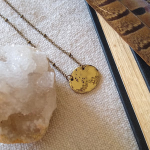 Constellation+Mountain Oval Necklace {Brass}
