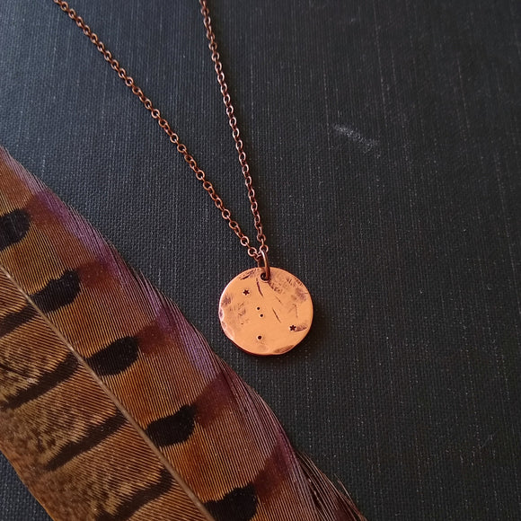 Constellation Disc Pendant Necklace {Copper}