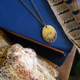 Constellation+Forest Vertical Oval Pendant Necklace {Brass}