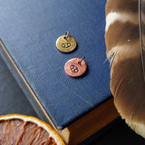 cancer zodiac symbol charms in brass and copper