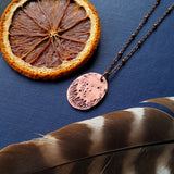 Constellation+Forest Vertical Oval Pendant Necklace {Copper}